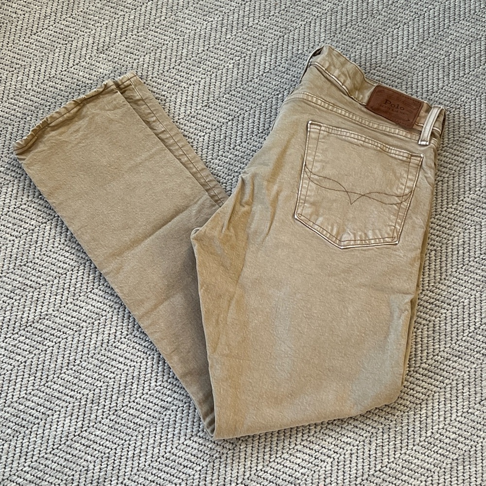 Ralph Lauren Sullivan Slim Straight Jeans in Khaki Tan 33x32